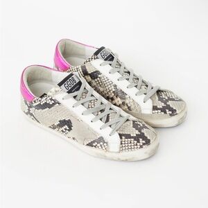 Golden Goose Snake-Print SuperStars